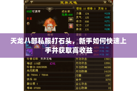 天龙八部私服打石头，新手如何快速上手并获取高收益