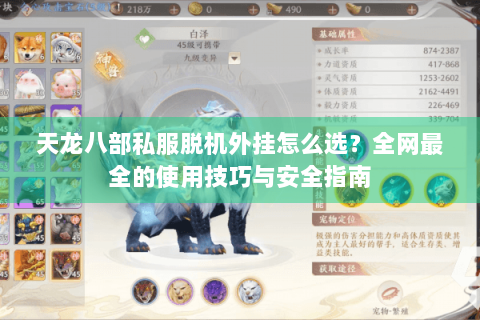 天龙八部私服脱机外挂怎么选?全网最全的使用技巧与安全指南 天龙八部私服脱机外挂怎么选?全网最全的使用技巧与安全指南