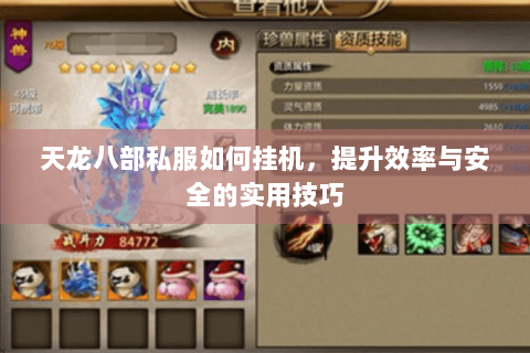 天龙八部私服如何挂机,提升效率与安全的实用技巧 天龙八部私服如何挂机,提升效率与安全的实用技巧