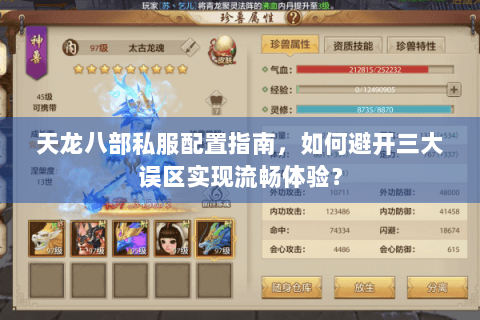 天龙八部私服配置指南,如何避开三大误区实现流畅体验? 天龙八部私服配置指南,如何避开三大误区实现流畅体验?