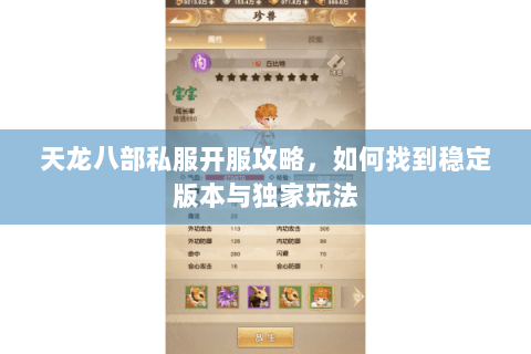 天龙八部私服开服攻略，如何找到稳定版本与独家玩法