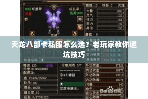 天龙八部卡私服怎么选?老玩家教你避坑技巧 天龙八部卡私服怎么选?老玩家教你避坑技巧