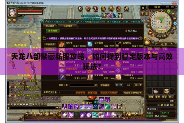 天龙八部紫薇私服攻略,如何找到稳定版本与高效玩法? 天龙八部紫薇私服攻略,如何找到稳定版本与高效玩法?