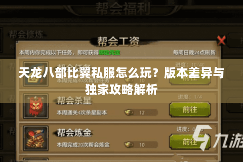 天龙八部比翼私服怎么玩？版本差异与独家攻略解析