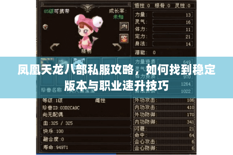 凤凰天龙八部私服攻略，如何找到稳定版本与职业速升技巧