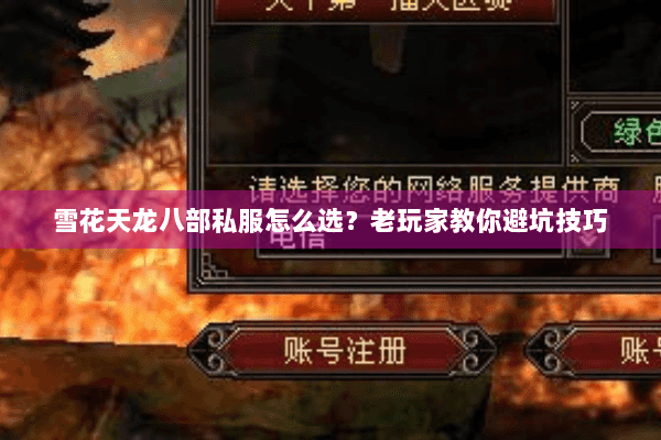 雪花天龙八部私服怎么选？老玩家教你避坑技巧