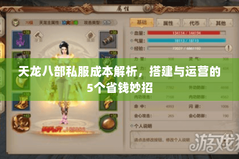 天龙八部私服成本解析,搭建与运营的5个省钱妙招 天龙八部私服成本解析,搭建与运营的5个省钱妙招