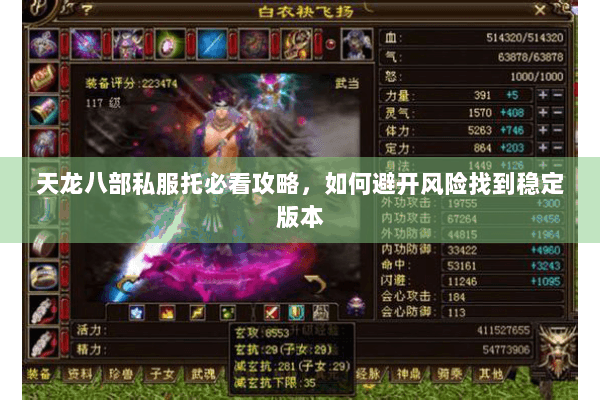 天龙八部私服托必看攻略，如何避开风险找到稳定版本