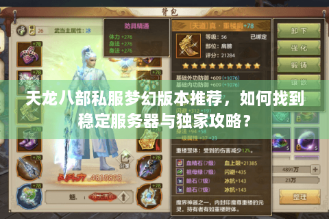 天龙八部私服梦幻版本推荐,如何找到稳定服务器与独家攻略? 天龙八部私服梦幻版本推荐,如何找到稳定服务器与独家攻略?