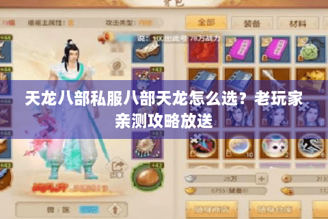 天龙八部私服八部天龙怎么选？老玩家亲测攻略放送