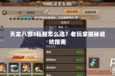 天龙八部3私服怎么选？老玩家揭秘避坑指南