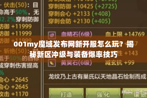 001my魔域发布网新开服怎么玩?揭秘新区冲级与装备爆率技巧 001my魔域发布网新开服怎么玩?揭秘新区冲级与装备爆率技巧