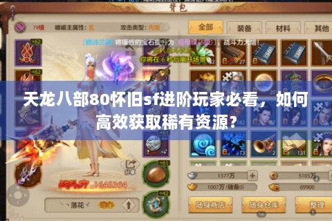 天龙八部80怀旧sf进阶玩家必看,如何高效获取稀有资源? 天龙八部80怀旧sf进阶玩家必看,如何高效获取稀有资源?