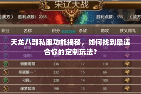 天龙八部私服功能揭秘，如何找到最适合你的定制玩法？