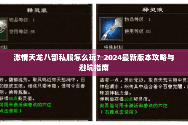 激情天龙八部私服怎么玩?2024最新版本攻略与避坑指南 激情天龙八部私服怎么玩?2024最新版本攻略与避坑指南