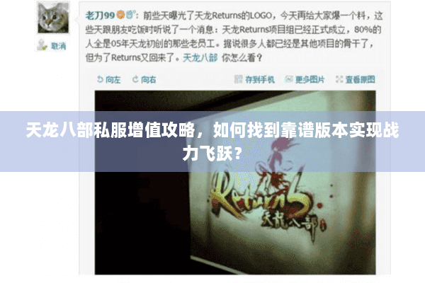 天龙八部私服增值攻略,如何找到靠谱版本实现战力飞跃? 天龙八部私服增值攻略,如何找到靠谱版本实现战力飞跃?