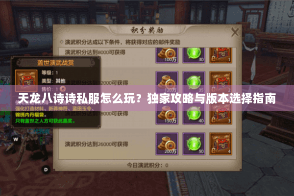 天龙八诗诗私服怎么玩?独家攻略与版本选择指南 天龙八诗诗私服怎么玩?独家攻略与版本选择指南