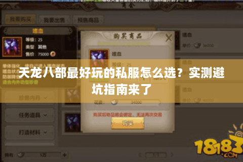 天龙八部最好玩的私服怎么选?实测避坑指南来了 天龙八部最好玩的私服怎么选?实测避坑指南来了