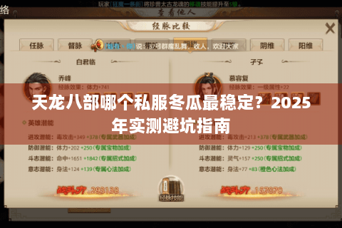 天龙八部哪个私服冬瓜最稳定?2025年实测避坑指南 天龙八部哪个私服冬瓜最稳定?2025年实测避坑指南