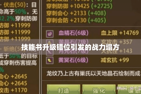 技能书升级错位引发的战力塌方 技能书升级错位引发的战力塌方