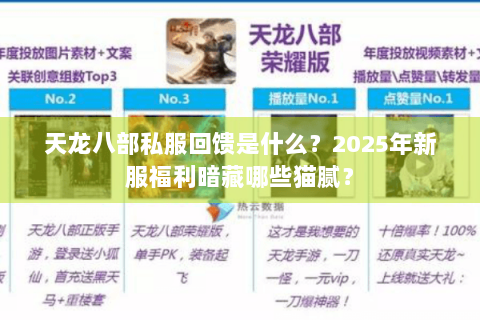 天龙八部私服回馈是什么?2025年新服福利暗藏哪些猫腻? 天龙八部私服回馈是什么?2025年新服福利暗藏哪些猫腻?