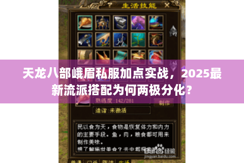 天龙八部峨眉私服加点实战,2025最新流派搭配为何两极分化? 天龙八部峨眉私服加点实战,2025最新流派搭配为何两极分化?