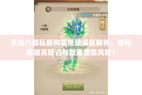 天龙八部私服构架搭建误区解析，如何规避高延迟与数据泄露风险？