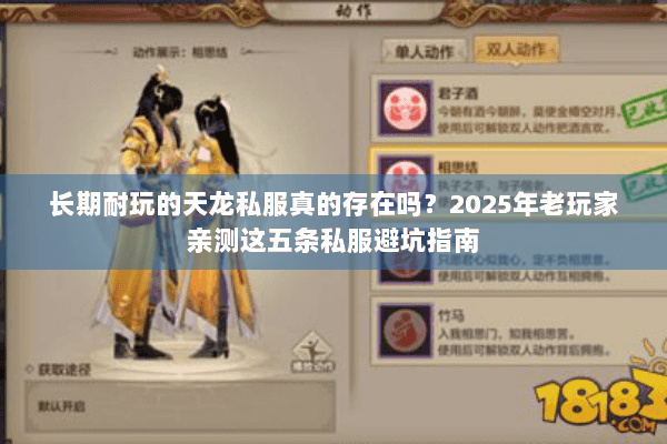 长期耐玩的天龙私服真的存在吗？2025年老玩家亲测这五条私服避坑指南