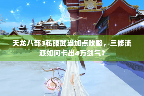 天龙八部3私服武当加点攻略，三修流派如何卡出4万剑气？