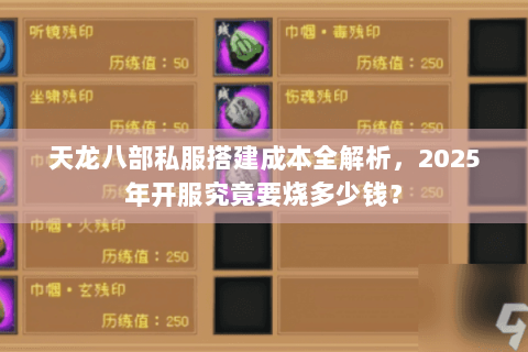 天龙八部私服搭建成本全解析，2025年开服究竟要烧多少钱？