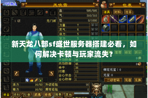 新天龙八部sf盛世服务器搭建必看,如何解决卡顿与玩家流失? 新天龙八部sf盛世服务器搭建必看,如何解决卡顿与玩家流失?