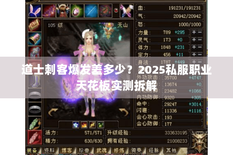 道士刺客爆发差多少？2025私服职业天花板实测拆解