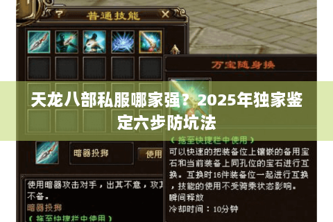 天龙八部私服哪家强?2025年独家鉴定六步防坑法 天龙八部私服哪家强?2025年独家鉴定六步防坑法