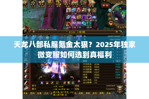 天龙八部私服氪金太狠？2025年独家微变服如何选到真福利