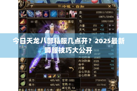 今日天龙八部私服几点开?2025最新蹲服技巧大公开 今日天龙八部私服几点开?2025最新蹲服技巧大公开