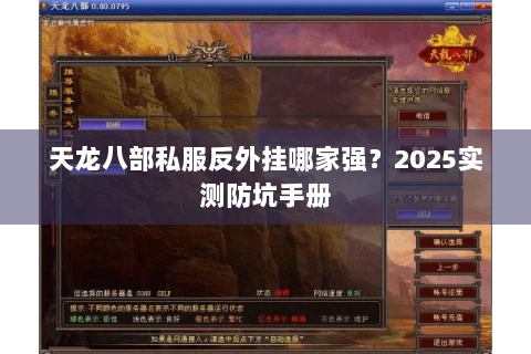 天龙八部私服反外挂哪家强？2025实测防坑手册