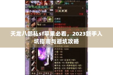 天龙八部私sf苹果必看，2023新手入坑指南与避坑攻略