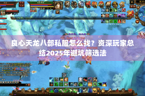 良心天龙八部私服怎么找？资深玩家总结2025年避坑筛选法