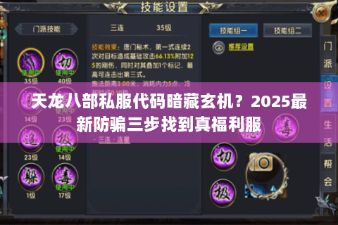 天龙八部私服代码暗藏玄机？2025最新防骗三步找到真福利服