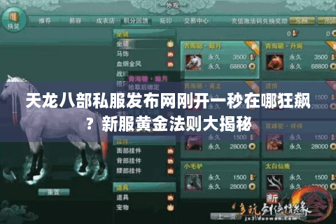 天龙八部私服发布网刚开一秒在哪狂飙？新服黄金法则大揭秘