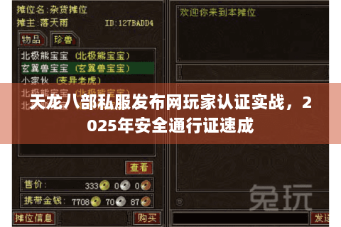 天龙八部私服发布网玩家认证实战，2025年安全通行证速成