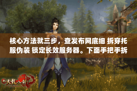 核心方法就三步，查发布网底细 拆穿托服伪装 锁定长效服务器。下面手把手拆解实操