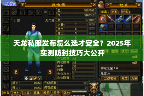 天龙私服发布怎么选才安全?2025年实测防封技巧大公开 天龙私服发布怎么选才安全?2025年实测防封技巧大公开