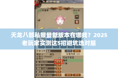天龙八部私服最新版本在哪找?2025老玩家实测这5招避坑选对服 天龙八部私服最新版本在哪找?2025老玩家实测这5招避坑选对服