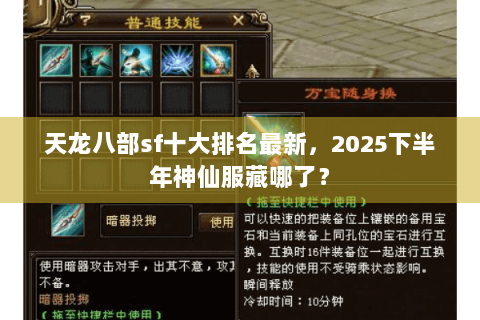 天龙八部sf十大排名最新，2025下半年神仙服藏哪了？