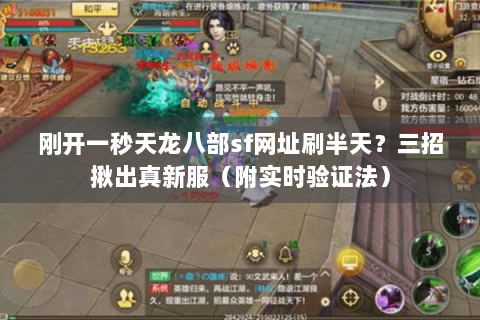 刚开一秒天龙八部sf网址刷半天?三招揪出真新服(附实时验证法) 刚开一秒天龙八部sf网址刷半天?三招揪出真新服(附实时验证法)