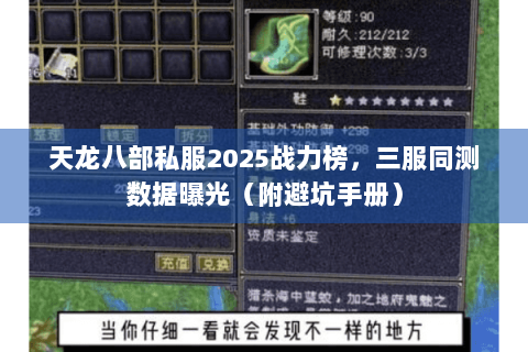 天龙八部私服2025战力榜,三服同测数据曝光(附避坑手册) 天龙八部私服2025战力榜,三服同测数据曝光(附避坑手册)