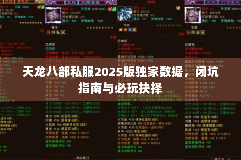 天龙八部私服2025版独家数据，闭坑指南与必玩抉择