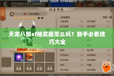 天龙八部sf抽奖服怎么玩?新手必看技巧大全 天龙八部sf抽奖服怎么玩?新手必看技巧大全