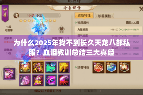为什么2025年找不到长久天龙八部私服？血泪教训总结三大真经